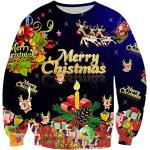 Oversize Langärmelige Rundhals-Ausschnitt Herrensweatshirts mit Halloween-Motiv aus Polyester mit Kapuze Größe 6 XL Weihnachten 