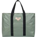 Grüne Tote Bags & Henkeltaschen mit Reißverschluss aus Stoff mit Innentaschen für Damen 