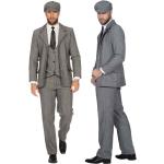 Schwarze Peaky Blinders Gangster-Kostüme aus Polyester für Herren Größe 3 XL 
