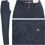 Dunkelblaue Gestreifte Buena Vista Stretch-Jeans aus Denim für Damen 