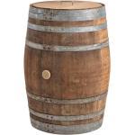 225 Liter Weinfass als Regentonne mit Deckel (Edelstahlgriff) - massives Eichenfass naturbelassen
