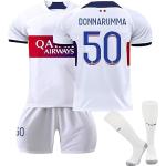 23 24 New White PSG Nr.7 Mbappe Sergio Ramos Neymar Jr Donnarumma Messi Trikot für Kinder Fußball Jersey Anzug Fussball Sport Kids Soccer T-Shirt Shorts and Socks