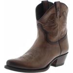 Taupefarbene Cowboy-Boots & Cowboystiefeletten in Normalweite aus Rindsleder für Damen Größe 37 mit Absatzhöhe 3cm bis 5cm 
