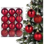 Reduzierte Rote Christbaumkugeln & Weihnachtsbaumkugeln matt aus Kunststoff 