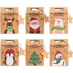 Reduzierte Braune Papiertüten & Papiertragetaschen mit Weihnachts-Motiv aus Papier 4-teilig zu Weihnachten 