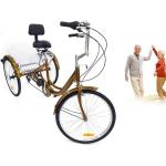 24 Zoll Dreirad Erwachsenen Fahrrad Tricycle Senioren Einkauffahrrad+Korb 6-Gang 3 Räder Outdoor-Sport einkaufen für einzigartiges Geschenk