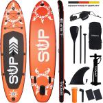 24MOVE® Standup Paddle Board SUP, inkl. umfangreichem Zubehör, Paddel und Hochdruckpumpe, ROT, 320x80x15cm