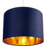 Blaue Moderne Runde Runde Lampenschirme glänzend aus Baumwolle 