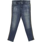 Blaue Gardeur Slim Fit Jeans mit Galonstreifen mit Reißverschluss aus Baumwolle für Damen Größe L Weite 38 
