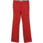 Rote Chino-Jeans mit Reißverschluss aus Leinen für Damen Größe L Weite 38 