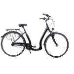 28 Zoll City Bike Damen Fahrrad 7 Gang Tiefeinsteig Rücktritt LED schwarz matt
