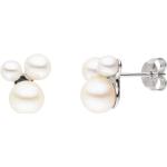 Silberne Elegante Perlenohrstecker aus Edelstahl mit Echte Perle für Damen zum Muttertag 