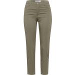 Khakifarbene Brax Mary Slim Fit Jeans mit Reißverschluss aus Baumwolle für Damen Größe XS Weite 34 