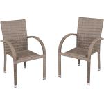 Sandfarbene etc-shop Polyrattan Gartenstühle aus Polyrattan stapelbar Breite 50-100cm, Höhe 50-100cm, Tiefe 50-100cm 