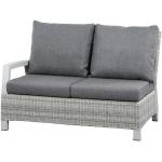 SIENA GARDEN Corido Move Loungesofa | 2-Sitzer mit Armlehne rechts | Rattangeflecht ice-grey Gestell Aluminium matt weiß-grau