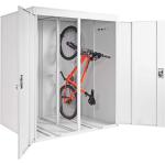 Hellgraue MCW Metallfahrradboxen Für 2 Fahrräder abschließbar 