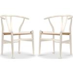 Reduzierte Offwhitefarbene Moderne Designer Stühle aus Buche Breite 0-50cm, Höhe 50-100cm, Tiefe 0-50cm 2-teilig 