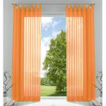 Orange Unifarbene gardinenbox Schlaufenschals & Ösenschals aus Textil lichtdurchlässig 2-teilig 