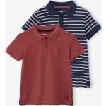 Bordeauxrote Unifarbene Kurzärmelige Vertbaudet Kinderpoloshirts & Kinderpolohemden aus Baumwolle für Jungen Größe 110 