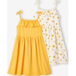 Gelbe Blumenmuster Basic-Kleider für Kinder aus Baumwolle für Mädchen Größe 98 