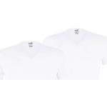 Reduzierte Weiße Puma Basic V-Ausschnitt T-Shirts aus Baumwolle für Herren Größe M 2-teilig 