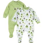 Grüne Bornino Kinderschlafoveralls mit Reißverschluss aus Baumwolle für Babys Größe 56 2-teilig 