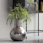 Silberne Moderne 30 cm Basilicana Bodenvasen & Vasen für Pampasgras 30 cm aus Aluminium 2-teilig 