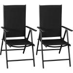 Schwarze Gartenstühle & Balkonstühle aus Aluminium mit verstellbarer Rückenlehne Breite 0-50cm, Höhe 0-50cm, Tiefe 0-50cm 2-teilig 