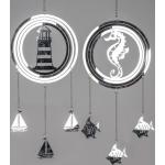 Silberne Formano Weihnachtsanhänger mit Leuchtturm-Motiv Glänzende 2-teilig 