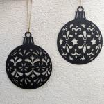 Schwarze Moderne Christbaumkugeln & Weihnachtsbaumkugeln aus Eisen zum Hängen 2-teilig 