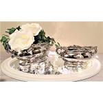 Silberne Barocke Ovale Vasen & Blumenvasen aus Keramik 2-teilig 
