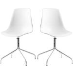 2er Set Design Esszimmerstuhl Stuhl Drehstuhl Küchenstuhl Weiß/Chrom Stühle