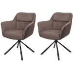 Braune Moderne Mendler Designer Stühle pulverbeschichtet aus Textil höhenverstellbar 2-teilig 