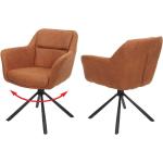 Braune Moderne Mendler Designer Stühle pulverbeschichtet aus Textil höhenverstellbar 2-teilig 