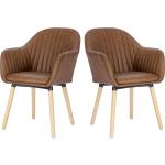 Braune Vintage Holzstühle aus Holz 2-teilig 