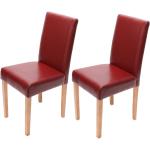 Rote Heute Wohnen Littau Esszimmerstühle ohne Armlehne aus Kunstleder 2-teilig 