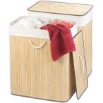 Nudefarbene Infactory Wäschekörbe & Wäschepuffs aus Bambus klappbar 2-teilig 