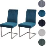 Blaue Moderne Mendler Schwingstühle aus Edelstahl gepolstert Breite 0-50cm, Höhe 50-100cm, Tiefe 50-100cm 2-teilig 