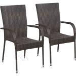 Reduzierte Braune Moderne Polyrattan Gartenstühle pulverbeschichtet aus Polyrattan Outdoor Breite 50-100cm, Höhe 50-100cm, Tiefe 50-100cm 2-teilig 