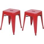 Rote Industrial Mendler Sitzhocker pulverbeschichtet aus Metall stapelbar Breite 0-50cm, Höhe 0-50cm, Tiefe 0-50cm 
