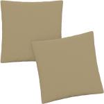Reduzierte Sandfarbene Quadratische Kissenbezüge & Kissenhüllen mit Reißverschluss aus Jersey maschinenwaschbar 40x40 2-teilig 