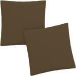 Reduzierte Schokoladenbraune Kissenbezüge & Kissenhüllen mit Reißverschluss aus Jersey maschinenwaschbar 40x80 2-teilig 