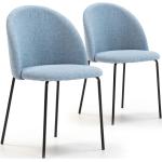 Reduzierte Blaue Esszimmerstühle & Küchenstühle aus Metall gepolstert Breite 0-50cm, Höhe 50-100cm, Tiefe 0-50cm 2-teilig 