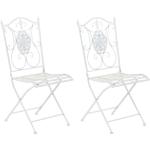 Weiße Gartenstühle Schmiedeeisen aus Polyrattan Breite 0-50cm, Höhe 0-50cm, Tiefe 0-50cm 2-teilig 