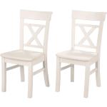 Weiße Höffner Holzstühle aus Massivholz Breite 0-50cm, Höhe 50-100cm, Tiefe 0-50cm 2-teilig 