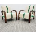 Afrika-Muster Moderne Loungestühle aus Nussbaum 2-teilig 