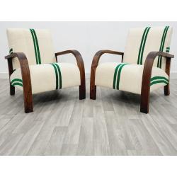 2Er Set Mid Century Sessel - Retro Lounge Sessel Moderner Stuhl Relax Im Vintage Stil Handgefertigter Aus Nussbaum Und Wollteppich