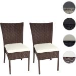 Braune Moderne Mendler Polyrattan Gartenstühle aus Polyrattan gepolstert Breite 50-100cm, Höhe 50-100cm, Tiefe 50-100cm 2-teilig 
