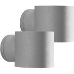 Silberne Konstsmide Runde Außenwandleuchten & Außenwandlampen aus Aluminium G9 2-teilig 