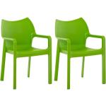 Grüne CLP Trading Gartenstühle & Balkonstühle aus Polyrattan stapelbar 2-teilig 